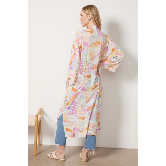 Z SUPPLY NWT Evereve Palm Multicolor Kimono Wrap // L - Picture 4 of 13